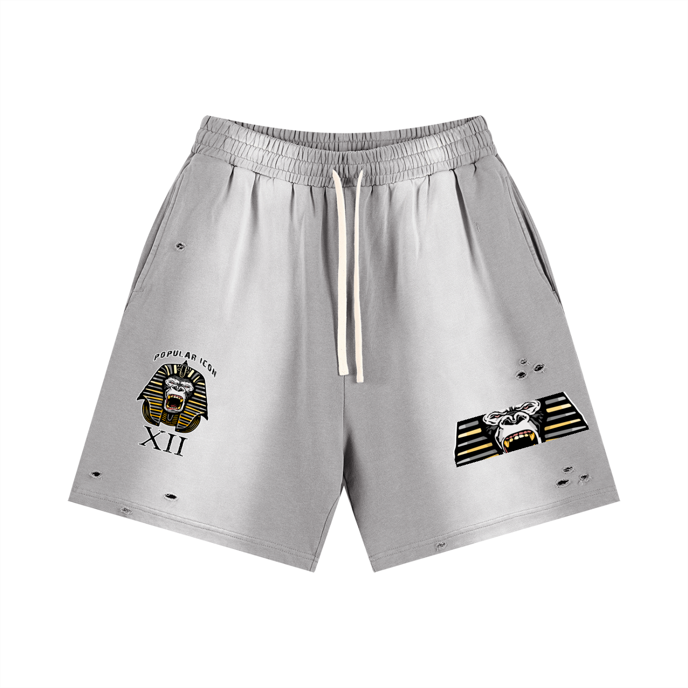 Popular Icon Sun Fade Distressed Shorts