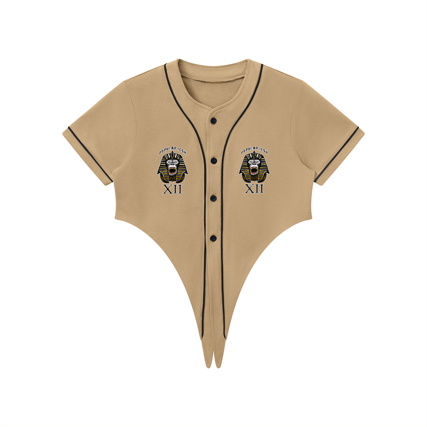 Popular Icon Women's Piping Baseball Jersey
