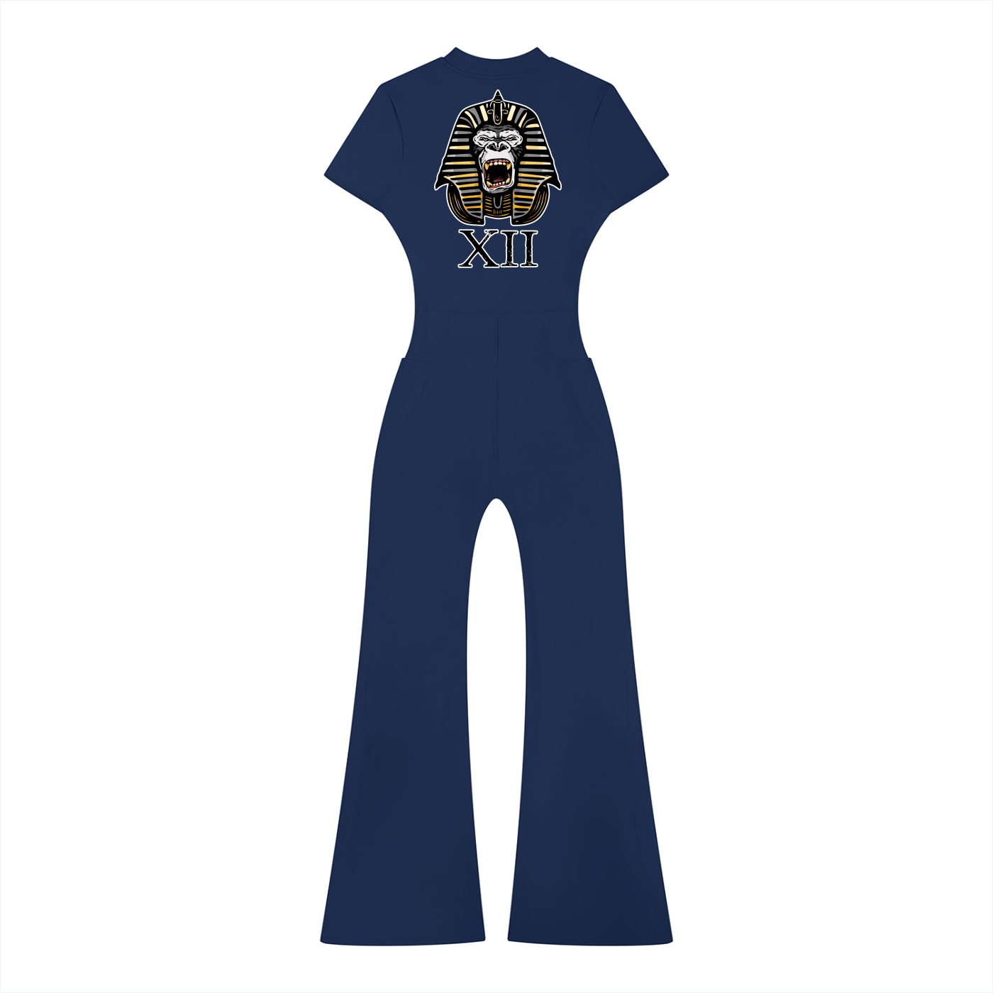 Popular Icon Women’s Tight Flared Leg Zip Jumpsuit