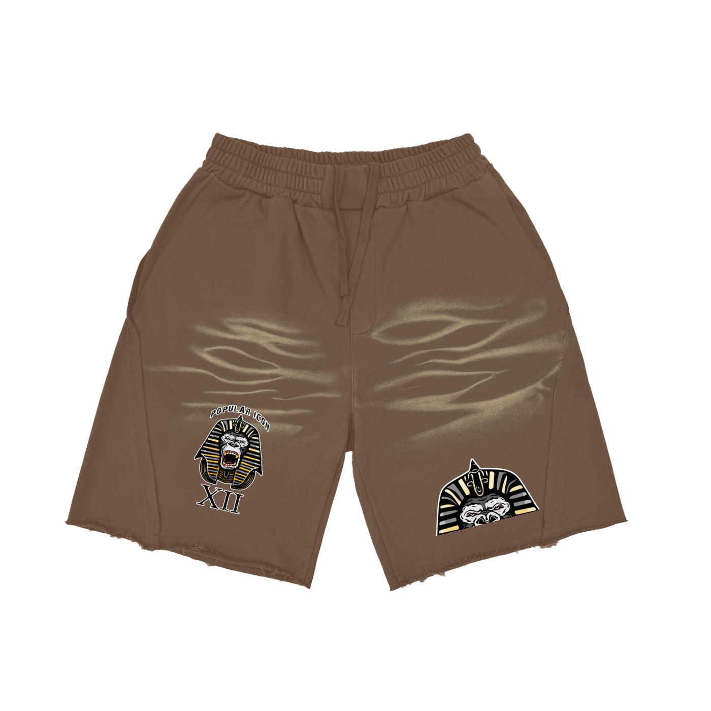 Popular Icon Vintage Washed Tiger Stripes Short Pants