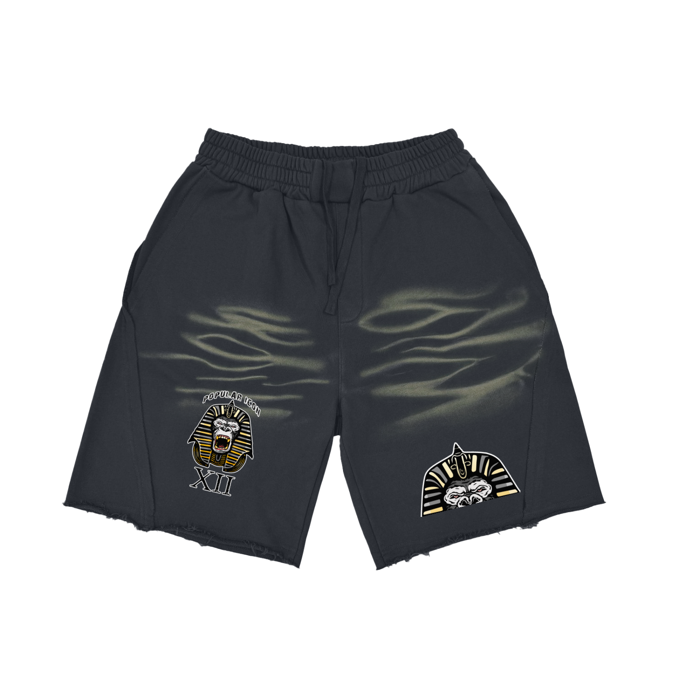 Popular Icon Vintage Washed Tiger Stripes Short Pants