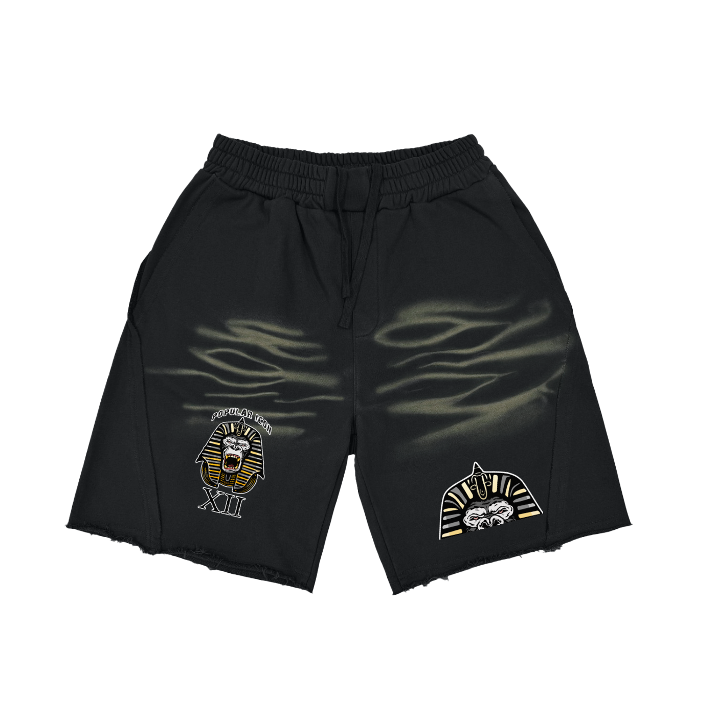Popular Icon Vintage Washed Tiger Stripes Short Pants